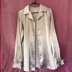 Vintage silk lavender button up